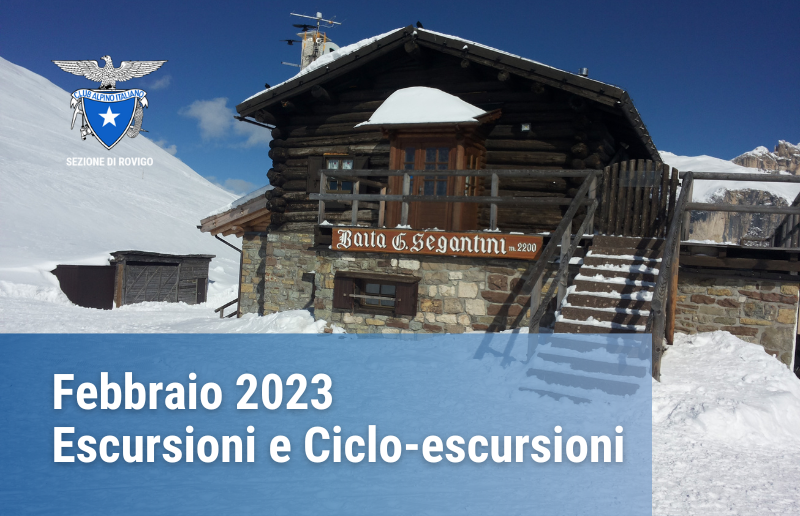 Copertina delle escursioni e cicloescursioni di febbraio 2023 del CAI Rovigo