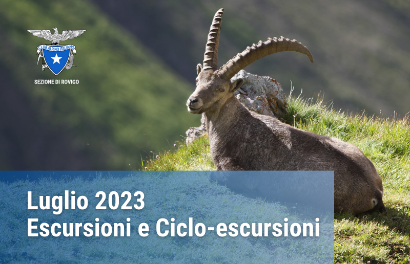 Programma escursionistico CAI Rovigo luglio 2023