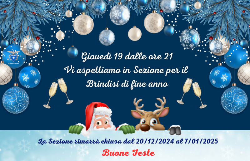 Brindisi di fine anno e pausa natalizia 2024